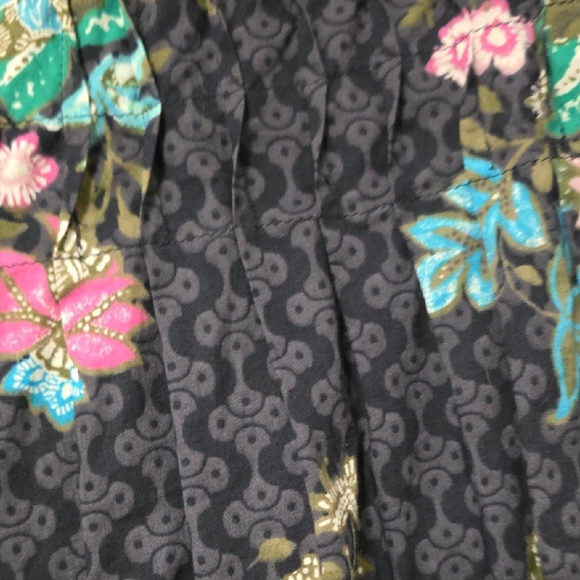 Lane Bryant Navy Floral Blouse with Ruffle Sleeves - Picture 4 of 5